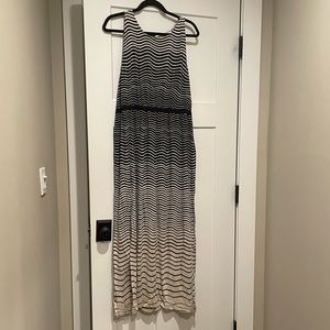 LOFT maxi dress XXL navy blue stripe